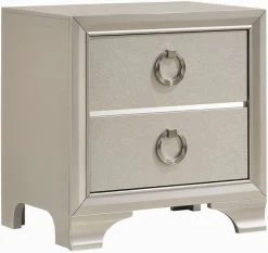 Coaster® Salford Mod Metallic Sterling Nightstand