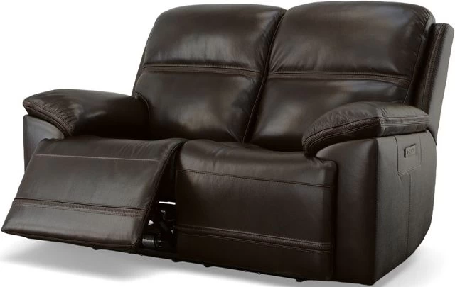 Flexsteel® Jackson Dark Brown Power Reclining Loveseat With Power Headrests - Image 4