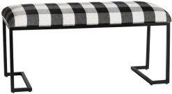 Crestview Collection Gingham Upholstered Bench
