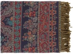 Surya Boteh Navy/Bright Red 50"x60" Throw Blanket