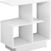 Monarch Specialties Accent Table, Side, End, Narrow, Small, 3 Tier, Living Room, Bedroom, Laminate, White, Contemporary, Modern