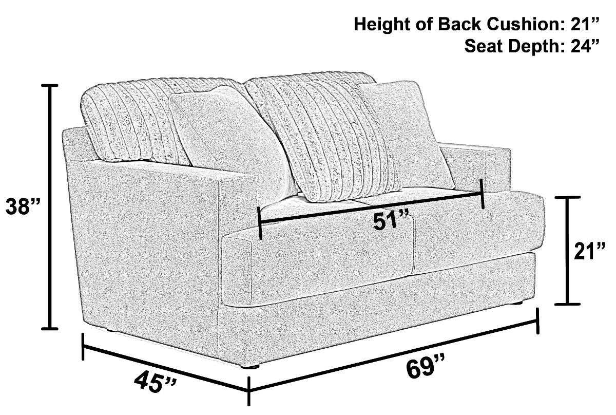 IAmerica Fluffy Chocolate Loveseat - Image 5