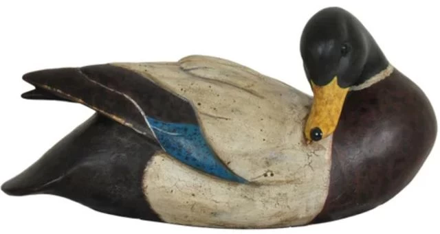 Crestview Collection Mallard Blue/Dark Brown/Yellow Statues