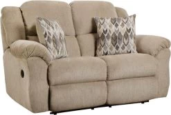 HomeStretch Light Brown Reclining Loveseat