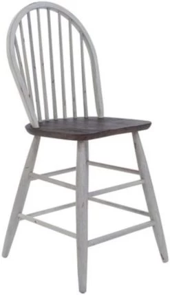 Liberty Furniture Farmhouse Two Tone White Windsor Back Counter Chair - Set Of 2