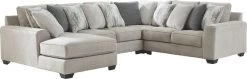 Benchcraft® Ardsley 4-Piece Pewter Right-Arm Facing Sectional With Loveseat And Chaise