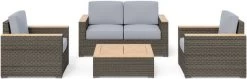 Homestyles® Boca Raton 4-Piece Brown Outdoor Loveseat Set