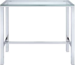 Coaster® Tolbert Chrome Bar Table With Glass Top
