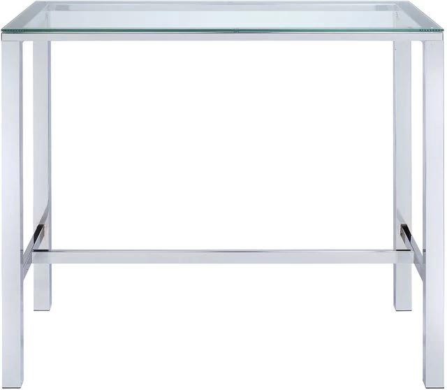 Coaster® Tolbert Chrome Bar Table With Glass Top