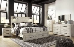 3pc Whitewash King Storage Bedroom