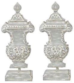 Crestview Collection Cassidy 2-Piece Gray Finials Set