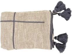 Surya Fleck Denim/Camel 50"x60" Throw Blanket