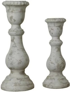 Crestview Collection Newport 2-Piece Gray Candleholders