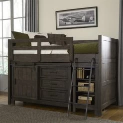 Liberty Thornwood Hills Rock Beaten Gray Twin Loft Bed