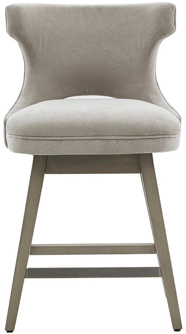 Olliix By Madison Park Light Grey Emmett Swivel Counter Stool
