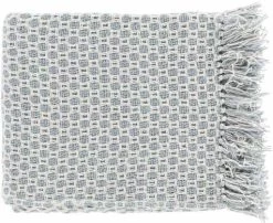 Surya Trestle Denim/White 50"x60" Throw Blanket