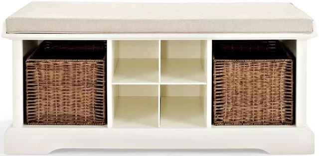 Crosley Furniture® Brennan White/Tan Storage Bench - Image 2