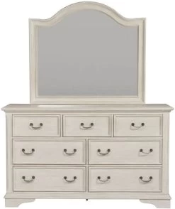 Liberty Bayside Antique White Dresser And Mirror