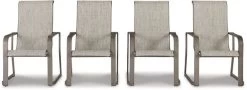 Signature Design By Ashley® Beach Front 4-Piece Beige Outdoor Arm Chair Set