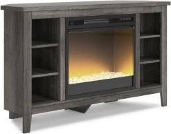 Signature Design By Ashley® Arlenbry Gray Corner TV Stand With Electric Fireplace