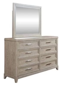 Liberty Belmar Washed Taupe/Silver Champagne Dresser And Mirror