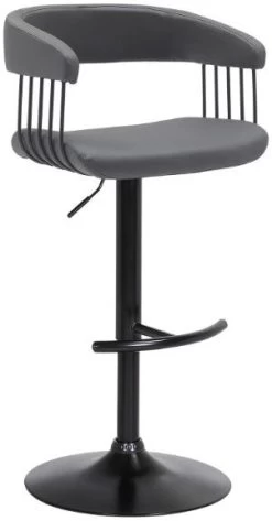 Armen Living Calista Black/Gray Adjustable Bar Stool