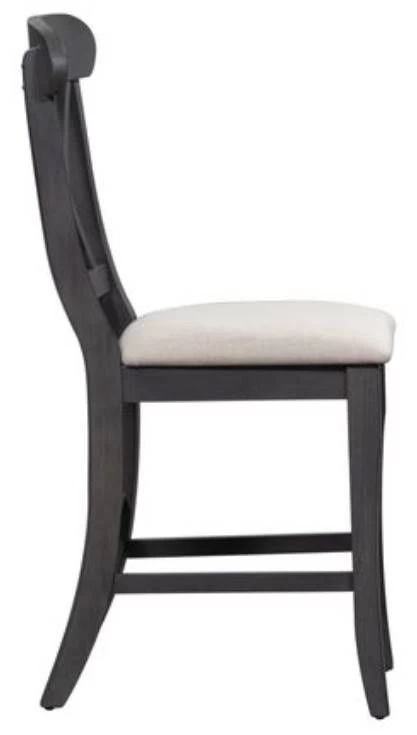 Liberty Furniture Ocean Isle Dark Gray Upholstered X Back Counter Chair - Set Of 2 - Image 3