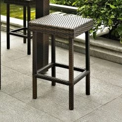 Crosley Furniture® Palm Harbor 2-Piece Brown Outdoor Wicker Counter Height Bar Stool Set