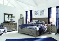 Magnussen® Home Paxton Place Dovetail Grey 3pc King Panel Storage Bedroom Group P90824110