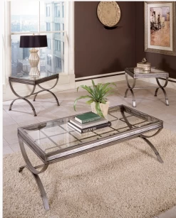 Steve Silver Co. Emerson 3-Piece Silver Occasional Table Set