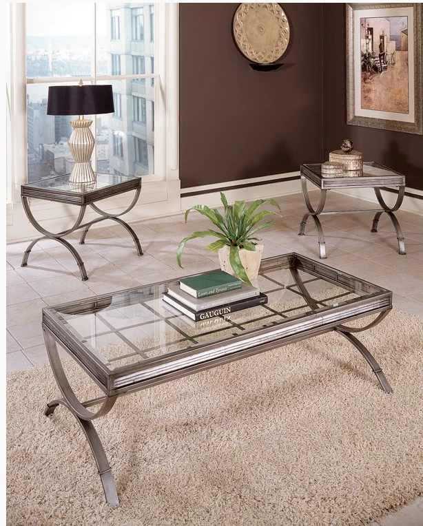 Steve Silver Co. Emerson 3-Piece Silver Occasional Table Set