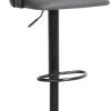 Armen Living Lydia Black/Gray Adjustable Swivel Bar Stool