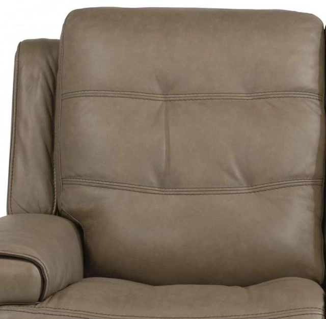 Flexsteel® Wicklow Leather Khaki Power Reclining Loveseat - Image 2