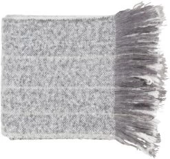 Surya Arrah Medium Gray 50"x60" Throw Blanket
