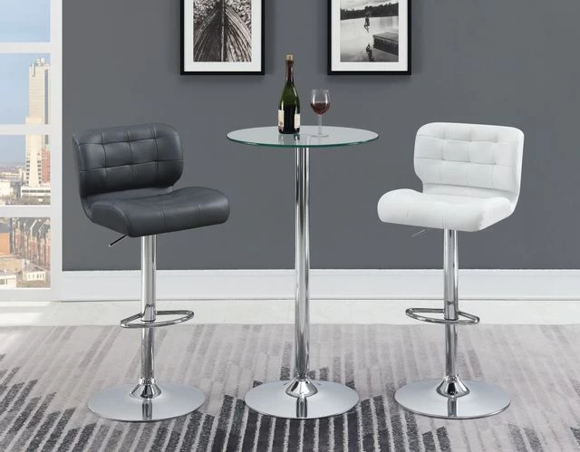 Coaster® Chrome Glass Top Round Bar Table - Image 3