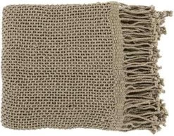Surya Tibey Tan 50"x70" Throw Blanket