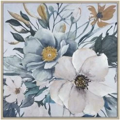 Crestview Collection Flower Power Gray/White/Yellow Wall Art