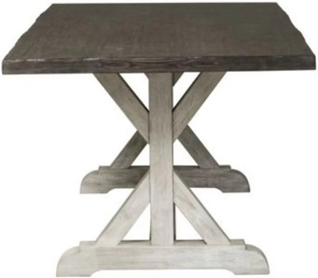 Liberty Willowrun Weathered Gray Trestle Table - Image 3